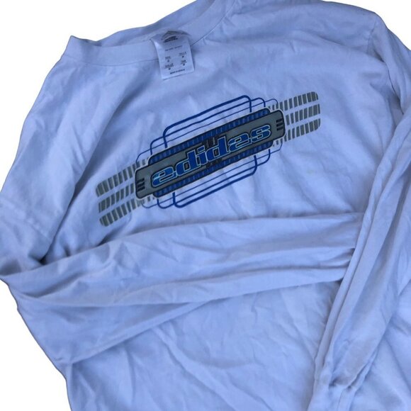 Vintage Adidas Shirt Big Logo White Medium - Picture 3 of 4